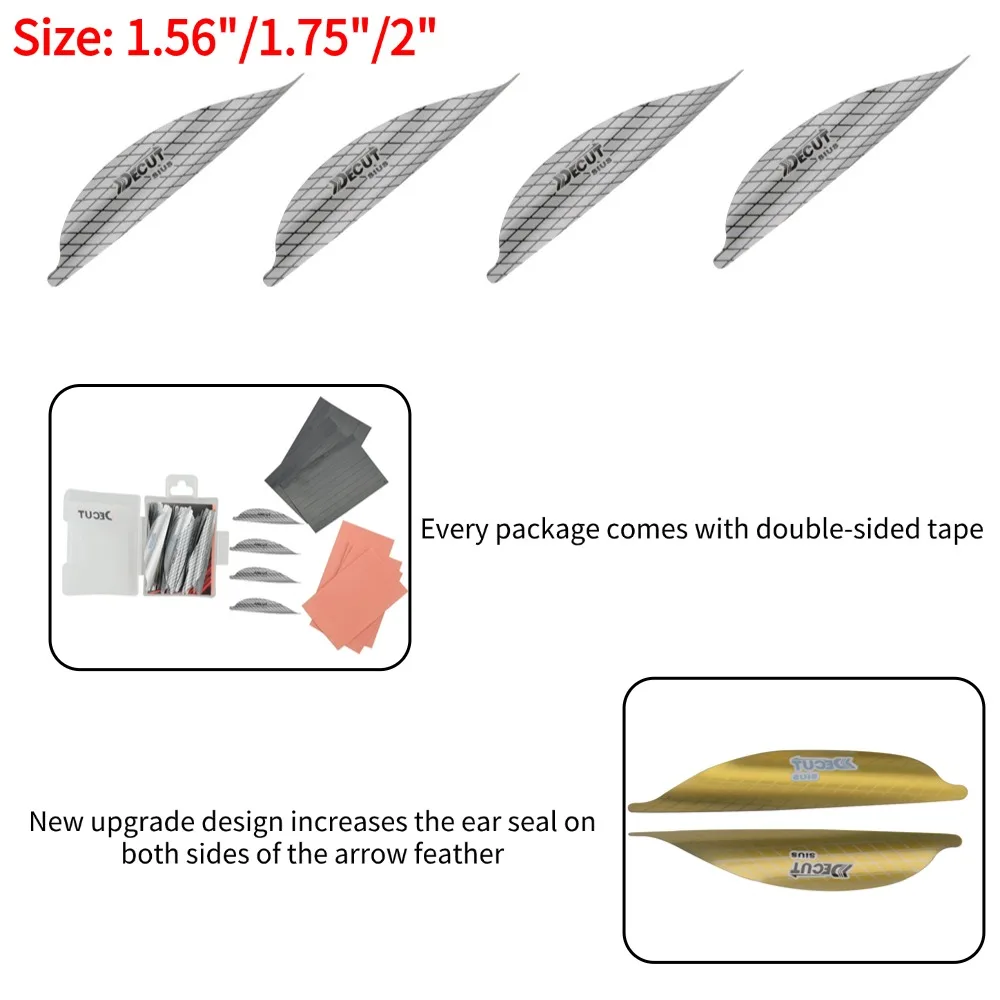 1,56/1,75/2 pulgadas paletas en espiral tiro con arco Spin Fleching 50 Uds pluma flecha de carbono DIY Fletches para arco caza tiro objetivo Acc - imagen 3