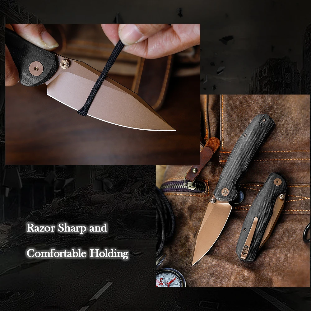 Cuchillo EDC TRIVISA Hornet-BM de Micarta para camping y pesca - imagen 4