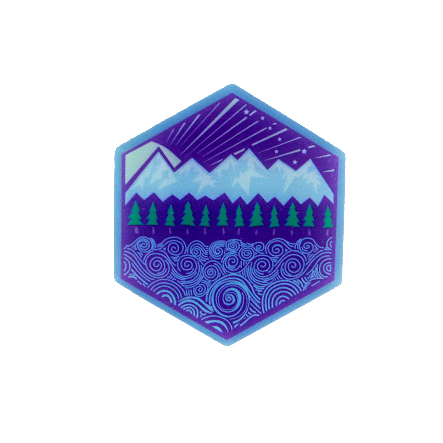 Parche táctico hexagonal MOLLE diseño boscoso montaña UV luminiscente - imagen 4