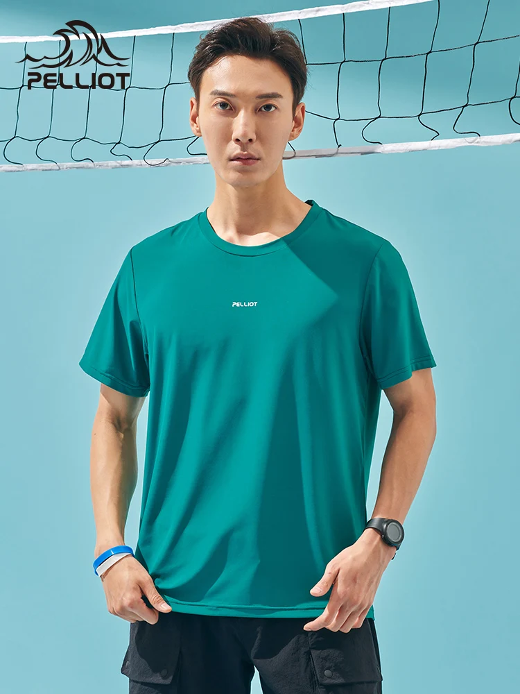 Camiseta de tenis Pelliot, Camiseta deportiva para hombre, camiseta para correr de secado rápido, camisetas para mujer, camisetas deportivas, camiseta de manga corta de gran tamaño, ropa - imagen 3
