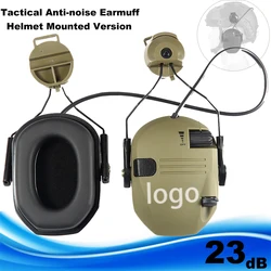 Auriculares de tiro electrónicos, versión montada en casco, caza, reducción de ruido, auriculares tácticos, protección auditiva