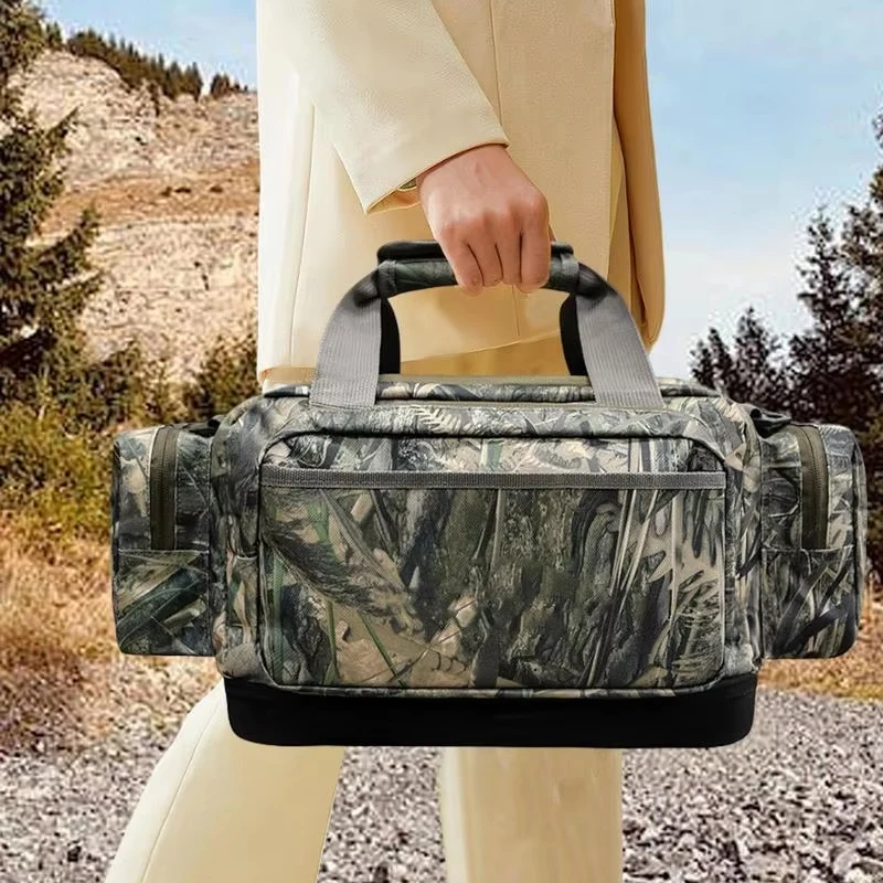 Bolso de mano resistente para caza de patos al aire libre, bolso de hombro flotante para caza, bolso ciego de camuflaje con bolsa de PVC transparente, fondo duro - imagen 2