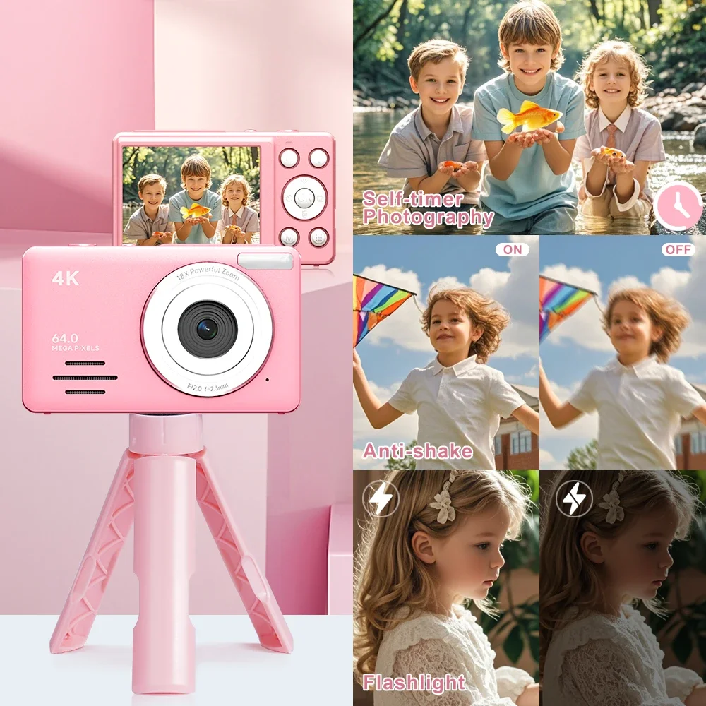 Cámara Digital S7, Zoom Digital de 18x, pantalla HD de 2,88 pulgadas, luz de relleno LED, interfaz tipo C, batería de 800mAh, cámara de vídeo - imagen 5