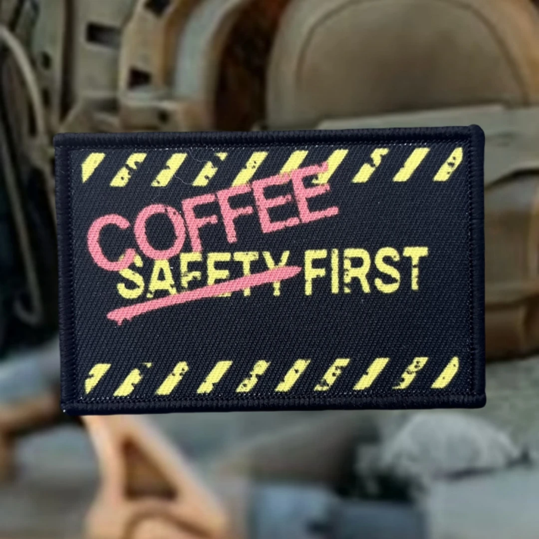 Parche de insignia de primer moral de café, brazalete táctico, parches de gancho y bucle impresos para ropa, mochila, accesorios, pegatinas - imagen 4