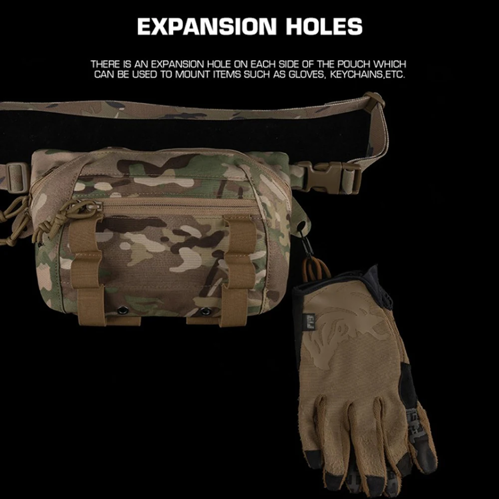 Bolsa táctica para colgar, paquete Abdominal de gran tamaño, bolsas de cintura, bolso de hombro, integra para chaleco de caza Airsoft, portador de placa - imagen 5