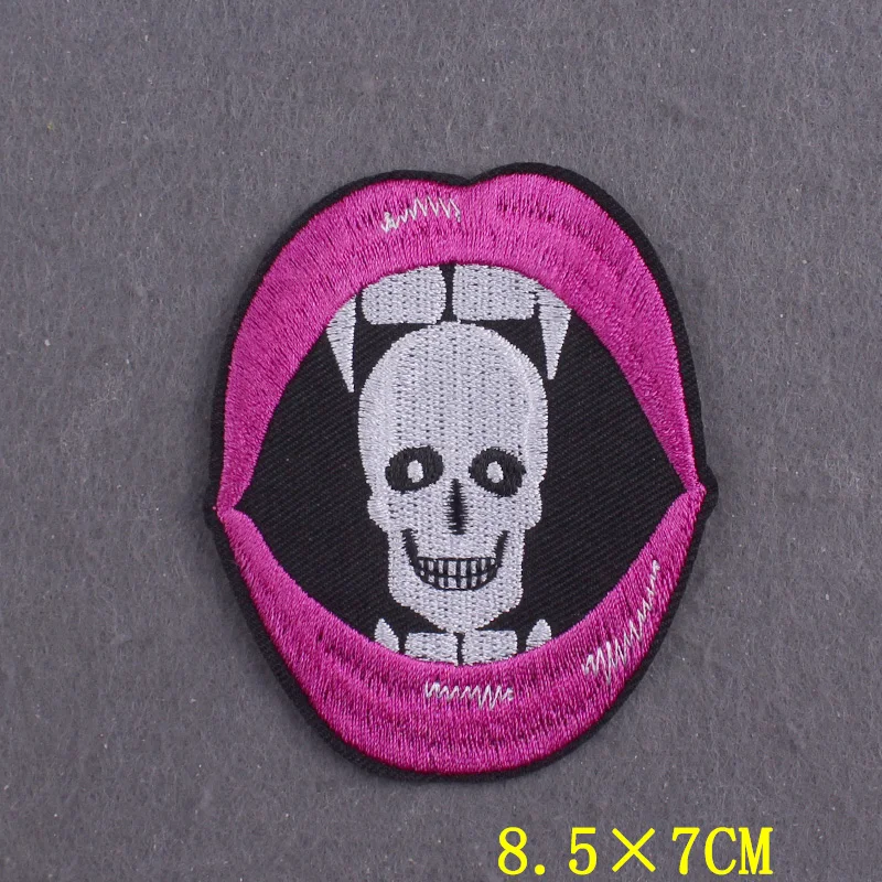 Parche gótico para ropa, parches termoadhesivos para ropa, rayas, Punk, Calavera, parches bordados para ropa, insignias en la mochila - imagen 5