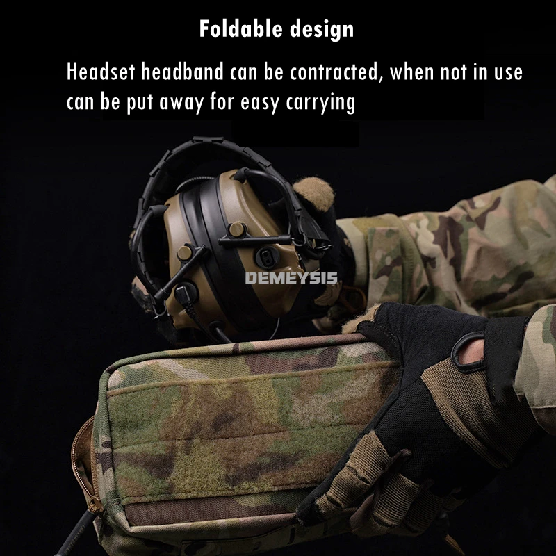 Auriculares tácticos para la cabeza, captación de sonido y reducción de ruido, accesorios para auriculares de comunicación Airsoft para caza - imagen 5