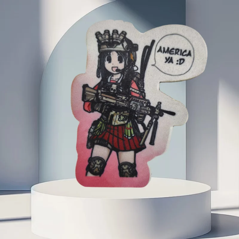 Parche con estampado de chica de animación de Anime, gancho y bucle militar, insignia de moral táctica, mochila, parches adhesivos decorativos para ropa - imagen 2