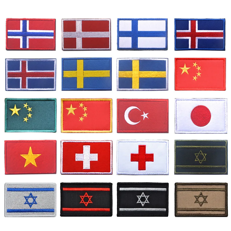 Parches de bandera bordado de rayas, banderas de Rusia, Turquía, UE, Países Bajos, parches militares tácticos, calcomanías del ejército, Insignia, ropa DIY - imagen 3