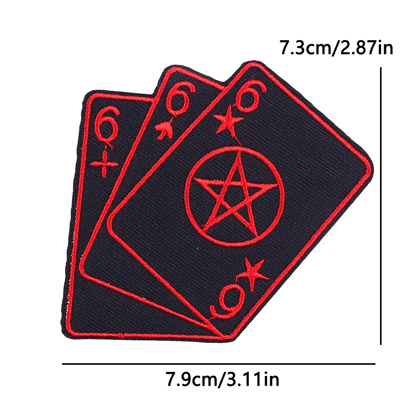 Reaper-Parche bordado Punk de póker demonio, diseño de juego gótico para chaqueta, chaleco, insignia de subcultura oscura, parches de planchado, decoración - imagen 2