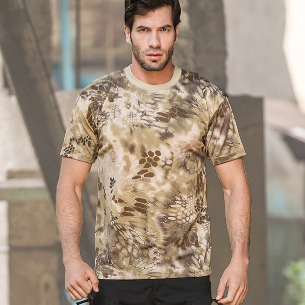 Camisetas tácticas de manga corta para hombre, ropa informal de camuflaje, secado rápido, al aire libre para gimnasio, Cargo - imagen 5