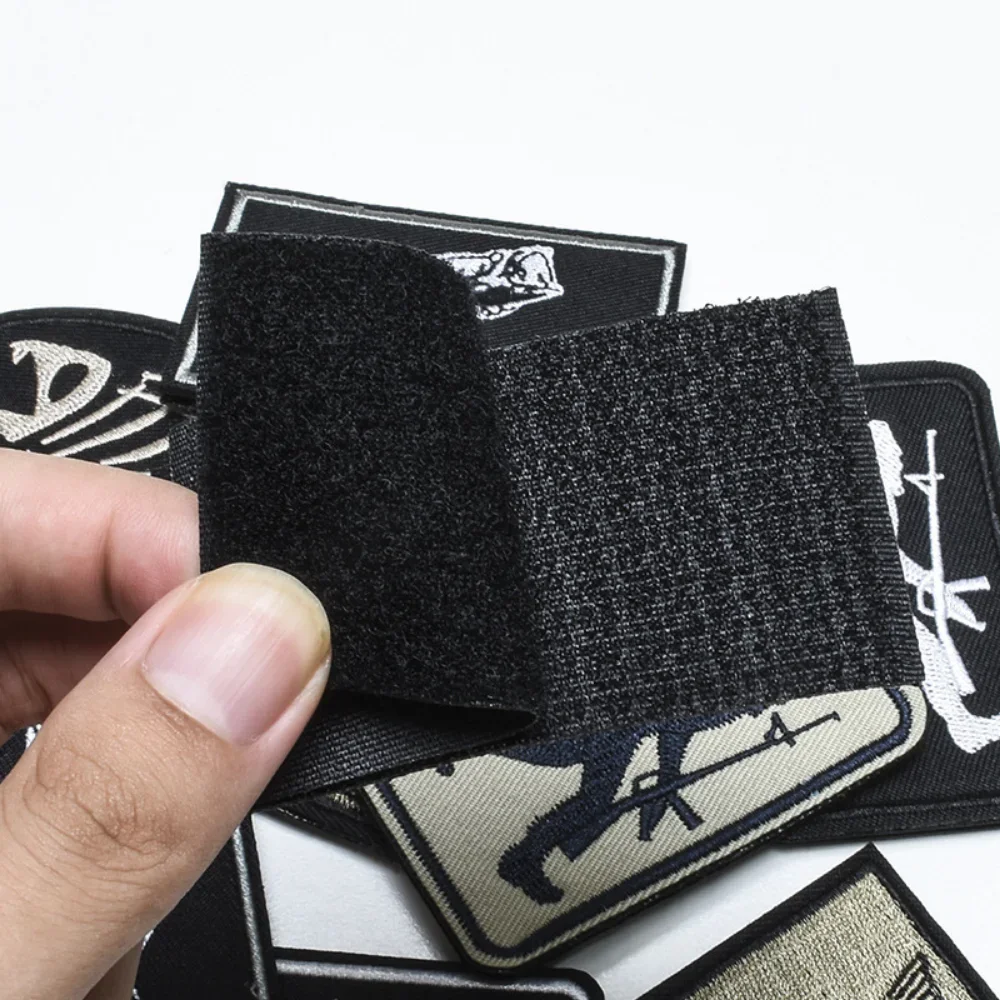 Parches bordados de espina de pescado, pegatinas de las fuerzas especiales, insignia de bucle de gancho táctico militar, mochila, chaqueta, apliques de pesca de moda - imagen 3