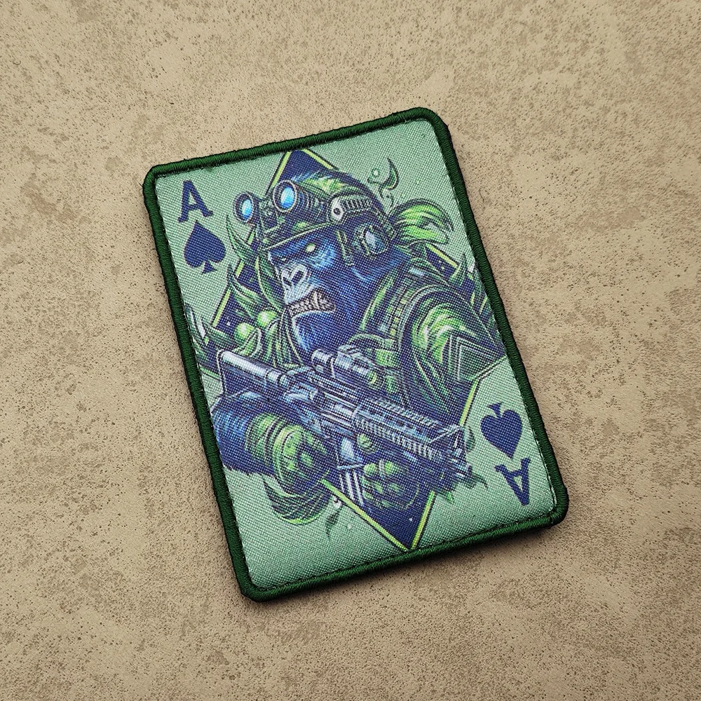 Animal military badges, fox, eagle, elephant, lion, shark printed magic patch cloth patches outdoor morale badge Hook & Loop - imagen 4