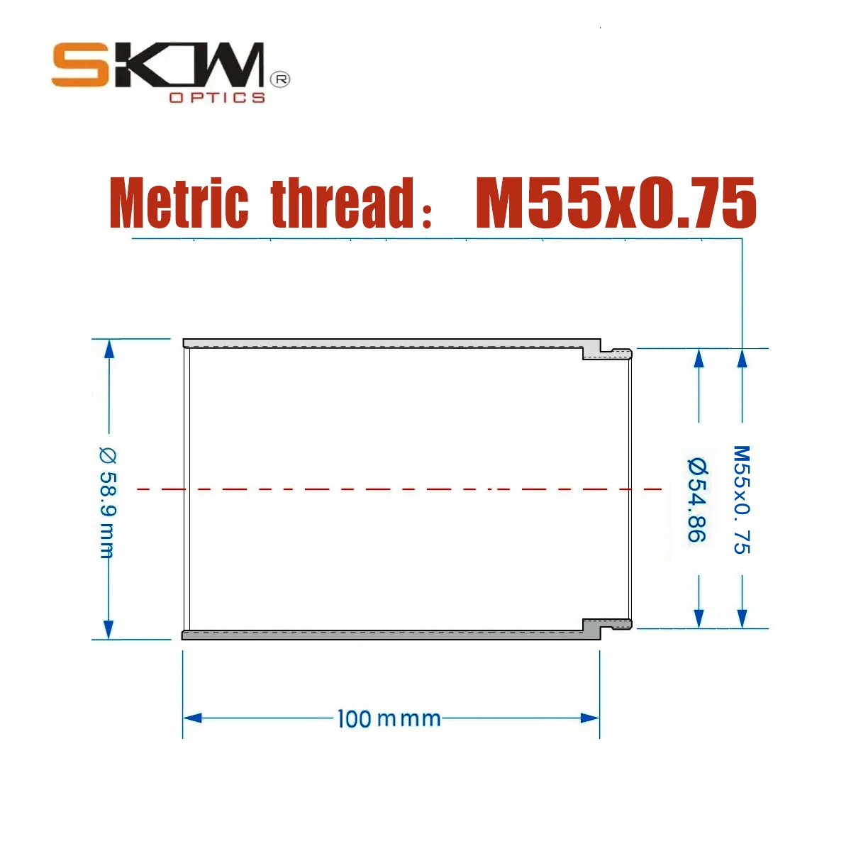 SKW Optics tubo parasol visor rifle 50mm - imagen 2