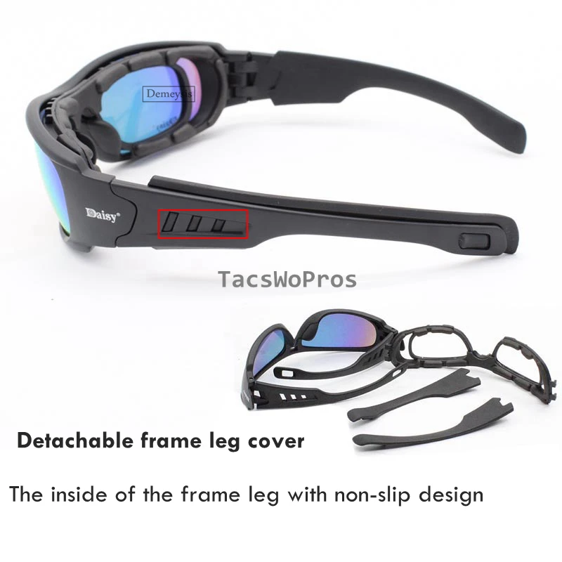 Gafas polarizadas CS para Paintball, lentes de protección de combate táctico para motocicleta, caza, tiro, Airsoft, Kit de 4 lentes - imagen 4