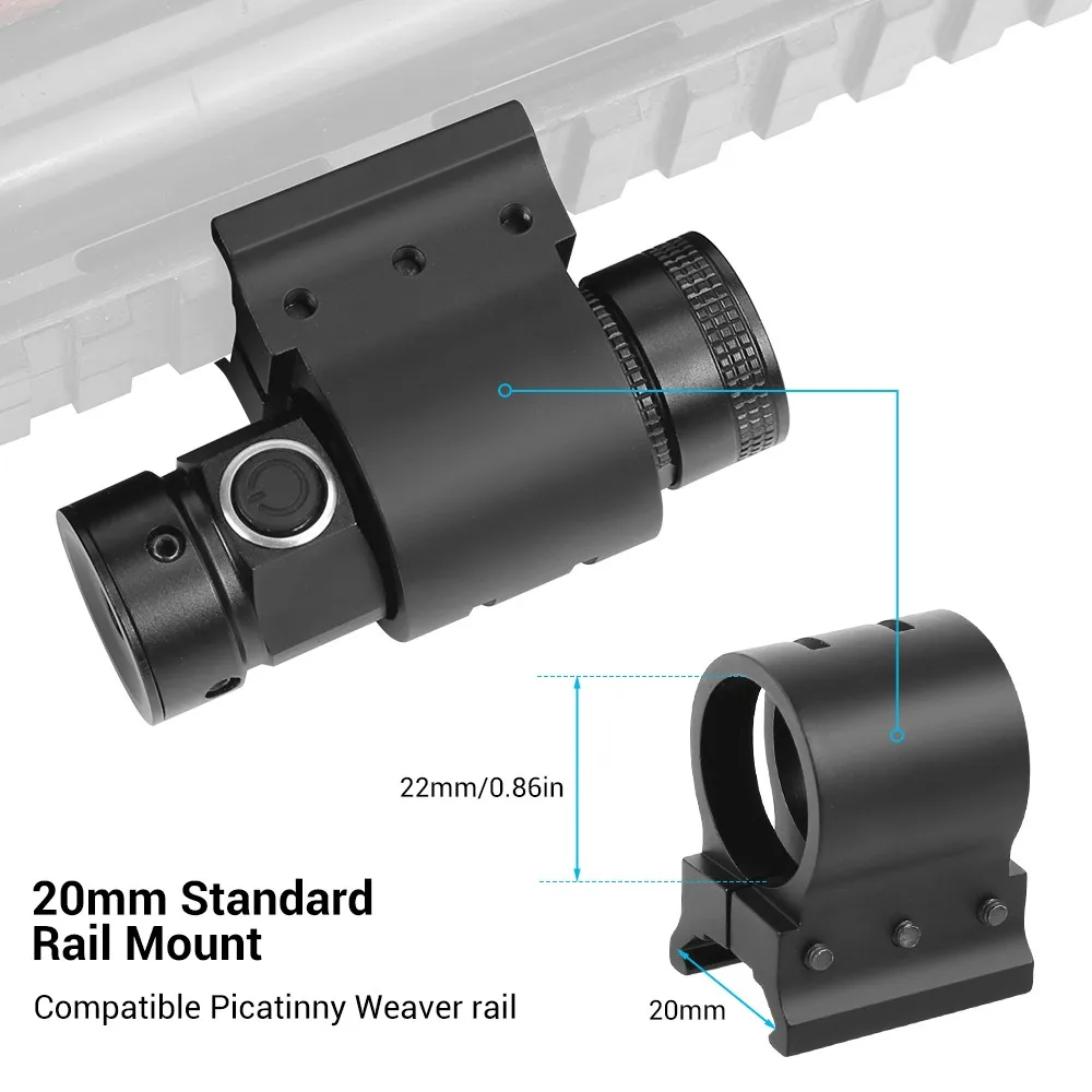 Mira láser táctica roja y verde, potente puntero láser compacto, mira láser roja y verde, accesorios de caza Airsoft - imagen 2