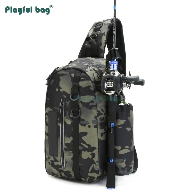 Bolsa de aparejos de pesca, bolso de hombro de pesca, equipo de pescador multifuncional, bolso deportivo impermeable de camuflaje AVA158 - imagen 5