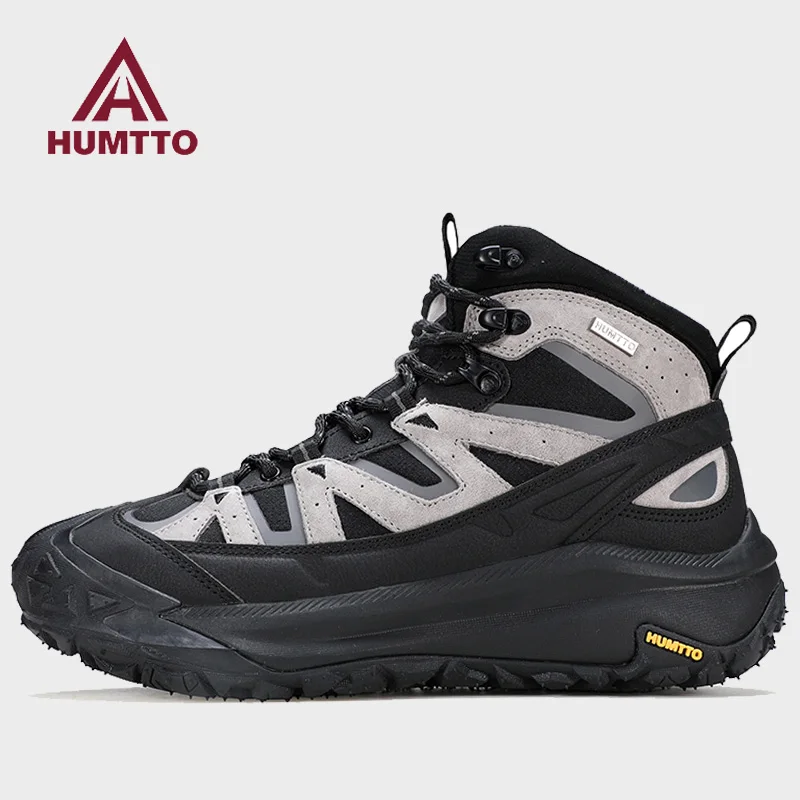 HUMTTO-zapatos de senderismo de piel de vaca para hombre, botas de caza impermeables, botas de nieve para mujer, zapatos de trekking al tobillo, zapatillas para caminar