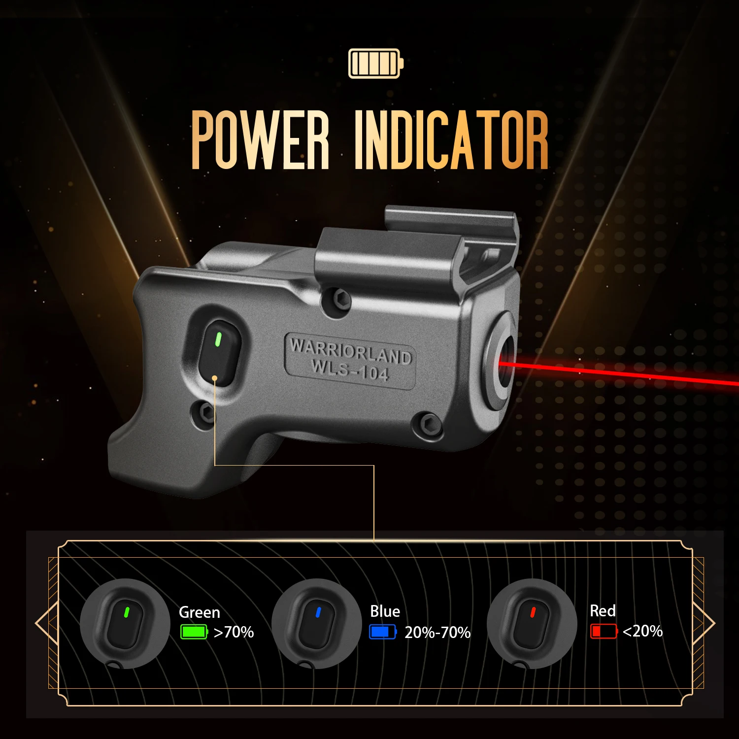 GUNFIOWER luz láser roja para Glock 17 19 (Gen 3-5)/23 31 32(Gen 3-4) /19 44 45 (Gen 3-5) mira de pistola con indicador de encendido/apagado - imagen 4