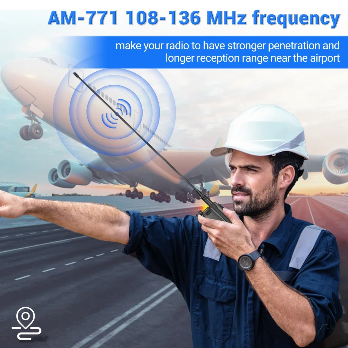 AM-771 banda aérea SMA-antena hembra 108-136MHz para Quansheng UV K5 (8) K6 Baofeng UV 5RH 21 PRO V2 UV-98 Walkie Talkie Ham Radio - imagen 5
