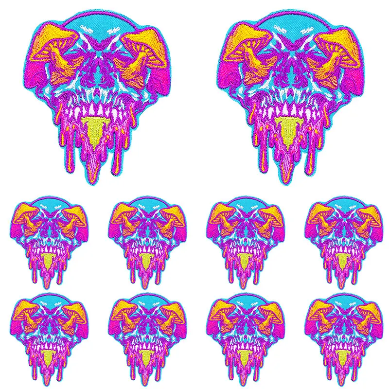 Prajna10uds/lote parche bordado Alien, parche espacial OVNI, parches termoadhesivos para ropa, pegatinas para ropa - imagen 5