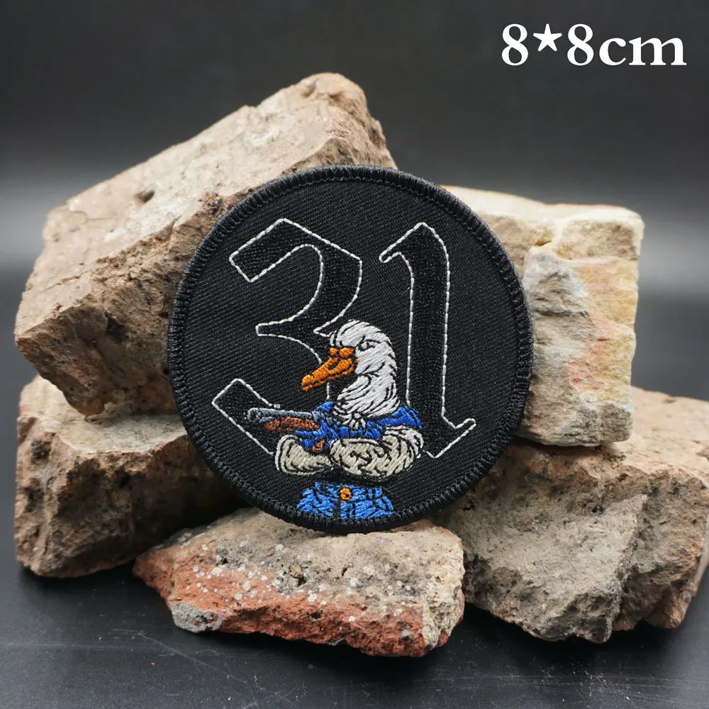 Parches tácticos con bordado de pato para mochilas y ropa, accesorios militares con respaldo de gancho o planchado - imagen 3