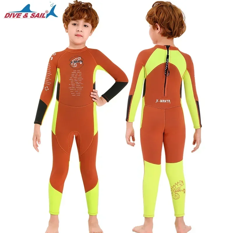 Traje de neopreno de una pieza de 2,5 MM para niños, traje de buceo de manga larga a prueba de frío, antimedusas, traje de baño cálido para esnórquel y surf - imagen 5