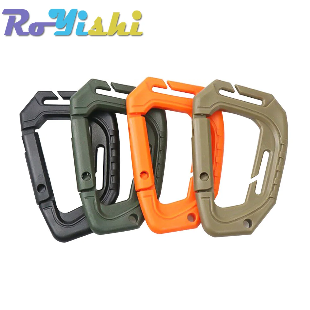 Mosquetón con Clip de plástico en forma de D, 200LB, hebilla de montañismo, llavero colgante para exteriores, gancho, accesorios de escalada, 1 Uds. - imagen 4