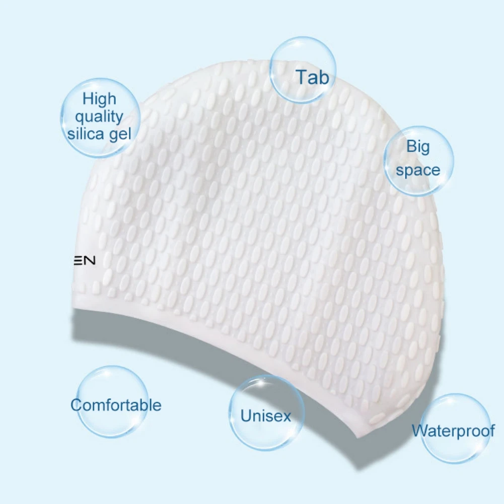 Gorros de natación de silicona para hombres y mujeres, gorros elásticos de natación con textura antideslizante y excelente elasticidad, fáciles de poner y quitar - imagen 2