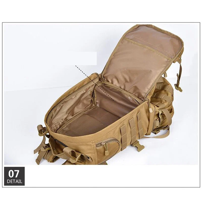 Mochila táctica de camuflaje para hombre, bolsa de 50l para acampar, senderismo, caza táctica - imagen 4