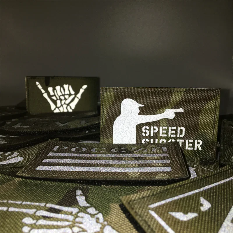 Parches de moral Multicam, parches tácticos reflectantes infrarrojos IR en mochila, ropa, insignias cortadas con láser para exteriores, gancho y bucle - imagen 2