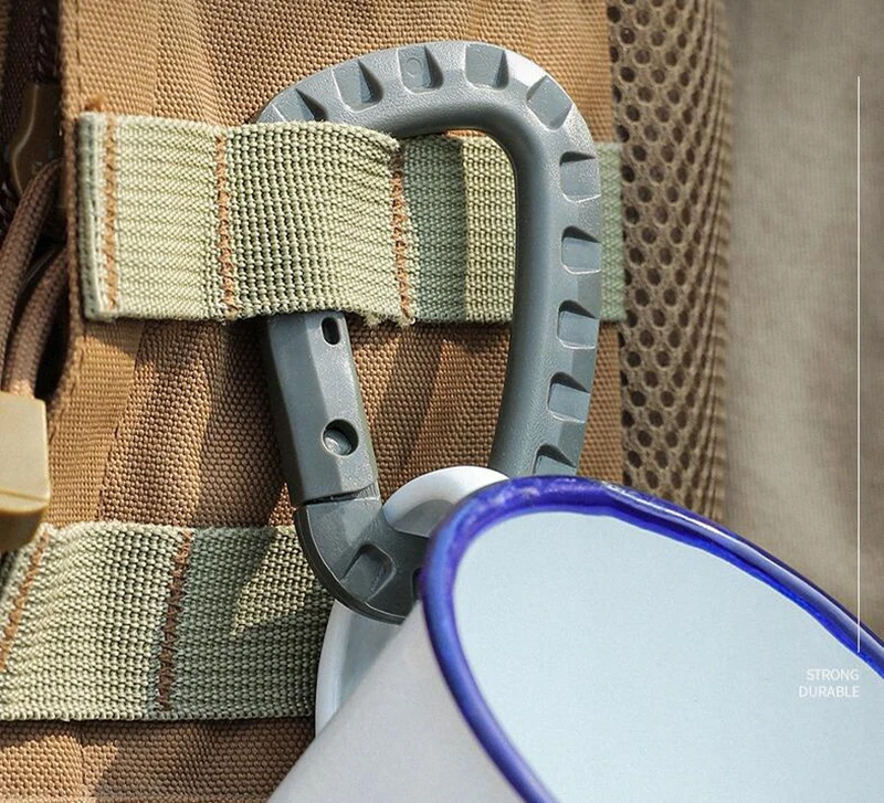 Mochila táctica ITW Molle con doble gancho, gancho para mochila al aire libre, soporte para acampar, herramienta multifuncional EDC, sistema de topo, gancho D - imagen 3