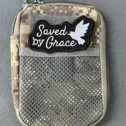 Parche "Saved By Grace", insignia de moral táctica, gancho bordado y bucle, mochila, ropa, accesorios decorativos, pegatina, brazalete