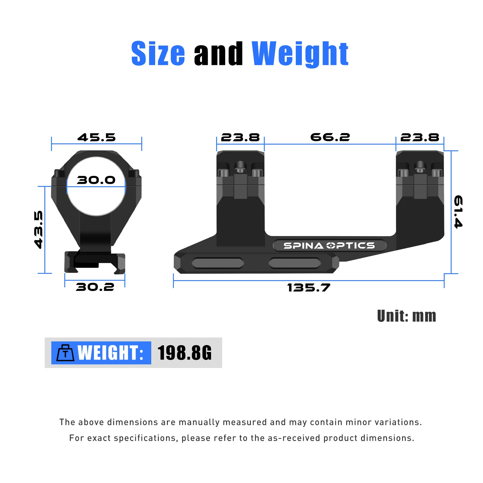 ​​SPINA OPTICS 6061-T6 Anillo de Montaje de Aluminio Aeronáutico 30mm Base Picatinny Alta Resistencia para Retroceso Sísmico​​ - imagen 3