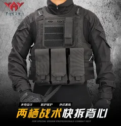 Chaleco táctico YAKEDA CAMO Chaleco táctico portador de placa Chaleco de combate táctico para hombres caza