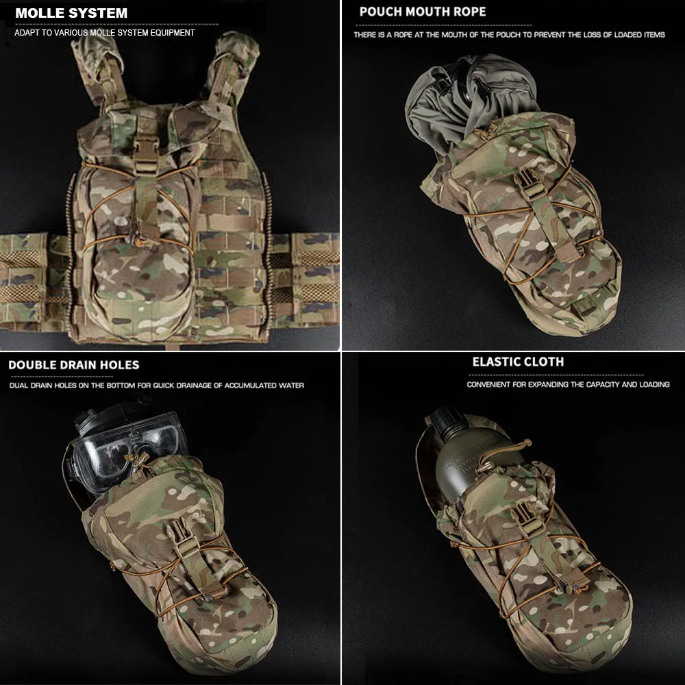 Bolsa táctica MOLLE GP, bolsa de reciclaje de artículos diversos, bolsa de máscara de Gas M53, paquete de almacenamiento de chaqueta de caza, bolsa de vejiga de agua, Camo Ranger Green - imagen 5