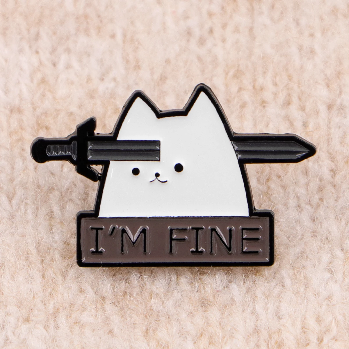 Broche esmaltado gato - alfiler de solapa metálico para mochila - imagen 3