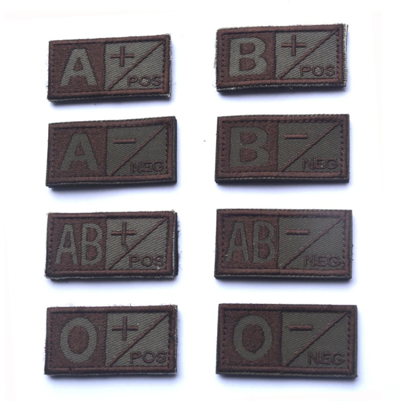 Tira bordada de grupo de sangre, tira positiva negativa, parche mágico, brazalete, parches de hierro para ropa, gancho y anillo bordado - imagen 2