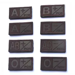 Tira bordada de grupo de sangre, tira positiva negativa, parche mágico, brazalete, parches de hierro para ropa, gancho y anillo bordado