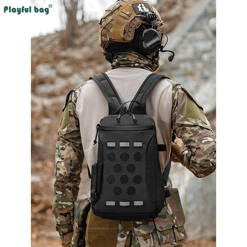 Bolsa de señuelos para exteriores, mochila multifuncional, bolsa de pecho impermeable, bolsas tácticas para montañismo y senderismo para hombre, camuflaje AVA336 - imagen 3