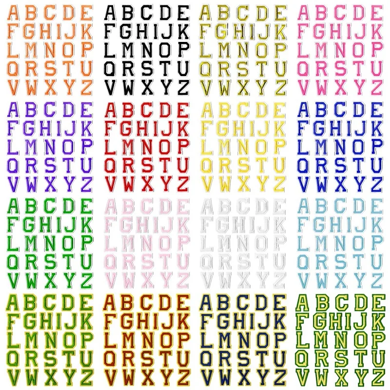 Nuevo 26 Uds A-Z parches bordados con letras en inglés sombreros zapatos bolsos uniforme bordado decorar parches para planchar DIY coser apliques