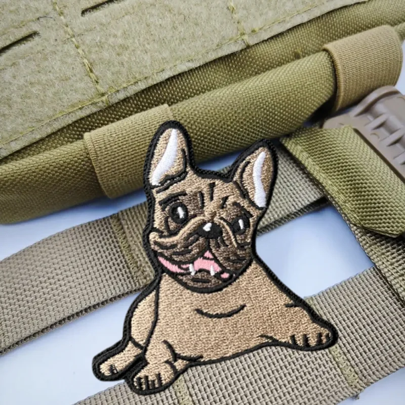 Parche bordado de Bulldog, chaleco táctico, sombreros con gancho y bucle, insignia de moral, mochila, pegatinas decorativas, parches para brazalete para ropa - imagen 4