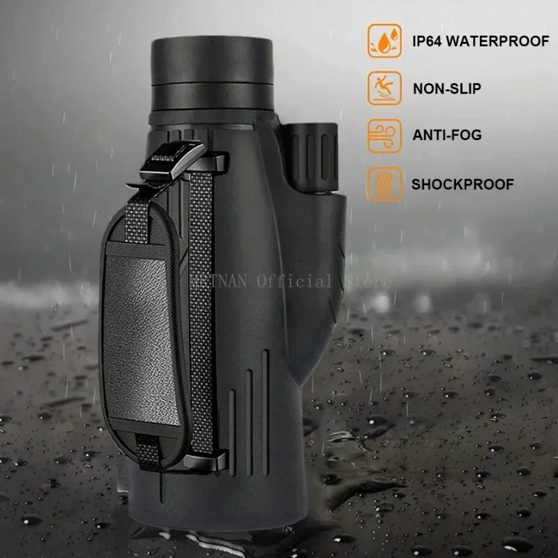 Telescopio Monocular potente, binoculares portátiles de largo alcance, para caza, Camping, con trípode y Clip para teléfono, 12x50 - imagen 3