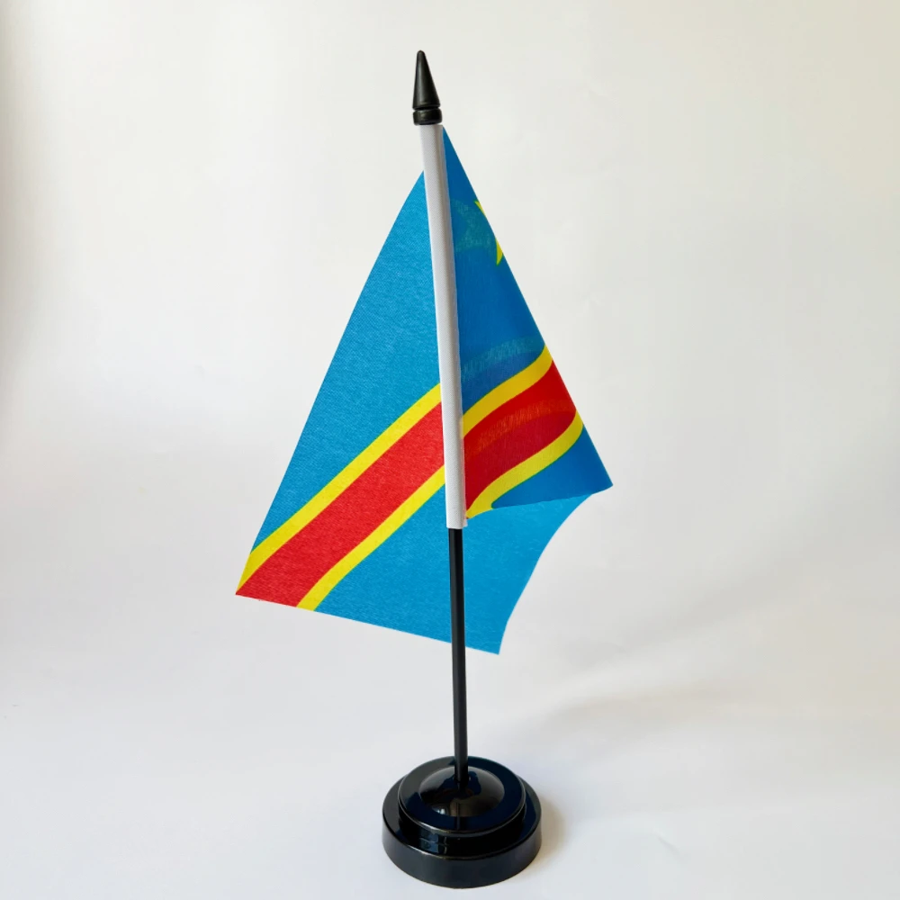 Bandera de escritorio de oficina de 14x21cm, bandera del Congo, bandera colgante nacional de la República del Congo, pancarta colgante estándar - imagen 2