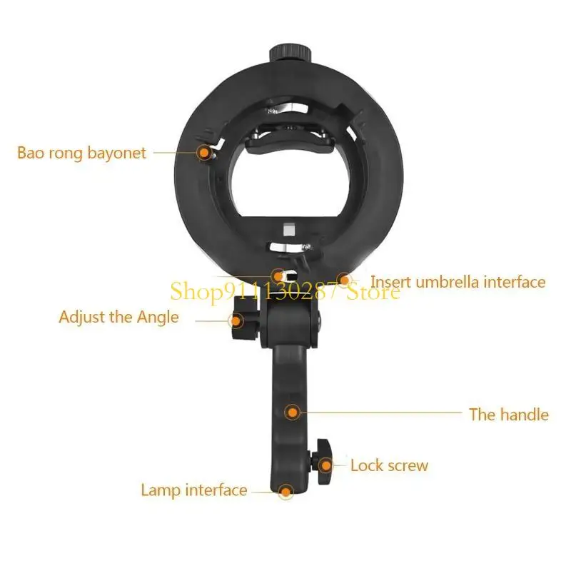 Adaptador soporte soporte flash universal J1HC con agarre manual ajustable para Speedlite Snoots Flash Softbox paraguas - imagen 3