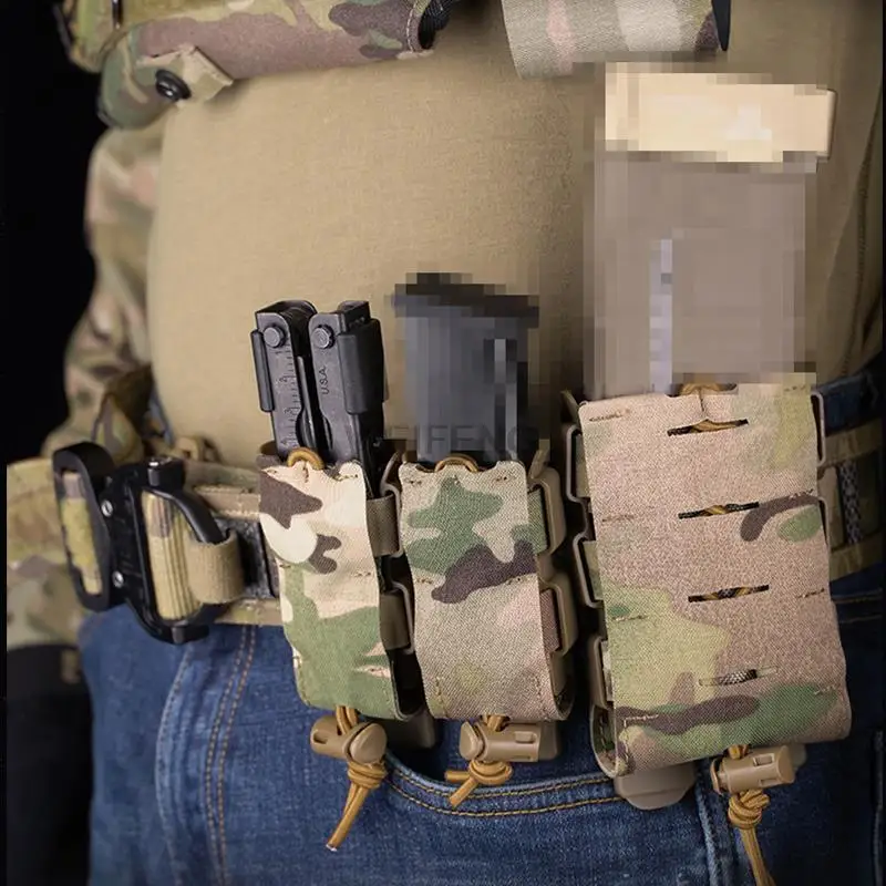 Bolsa táctica de 9mm para pistola Molle, funda rápida para cuchillo, linterna, CS Wargame, Airsoft, militar, accesorios de caza - imagen 5