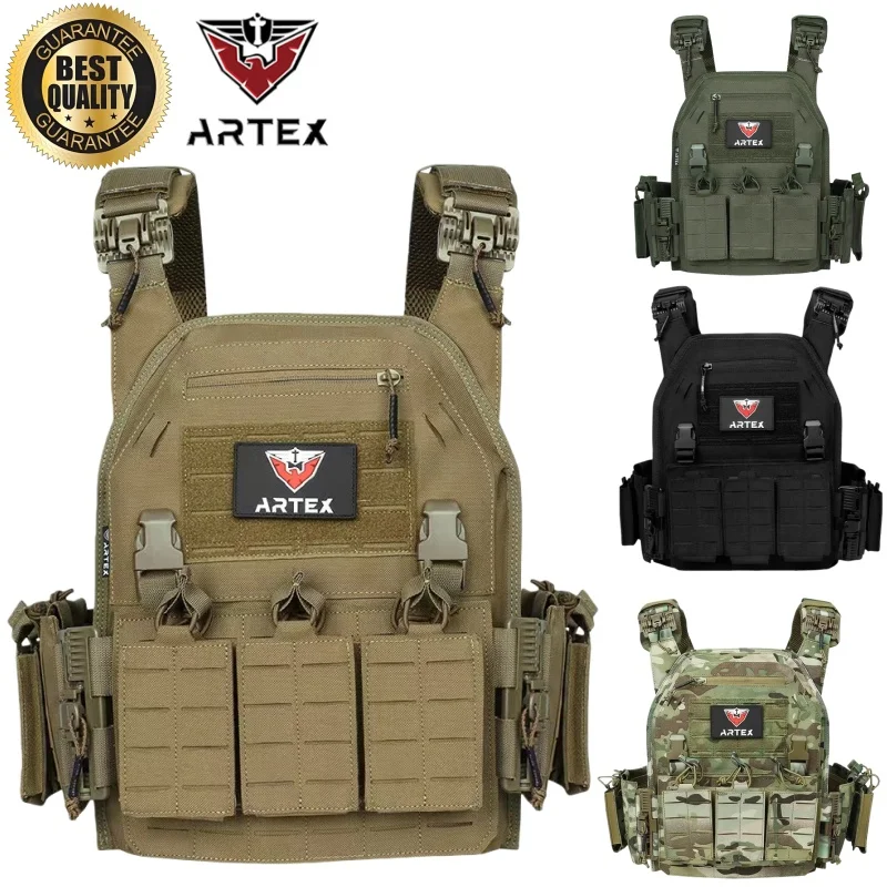 Chaleco táctico portaplacas ajustable para airsoft y caza