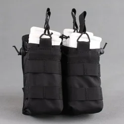Bolsa táctica con Clip para revista M4 doble abierta MOLLE negra de liberación rápida