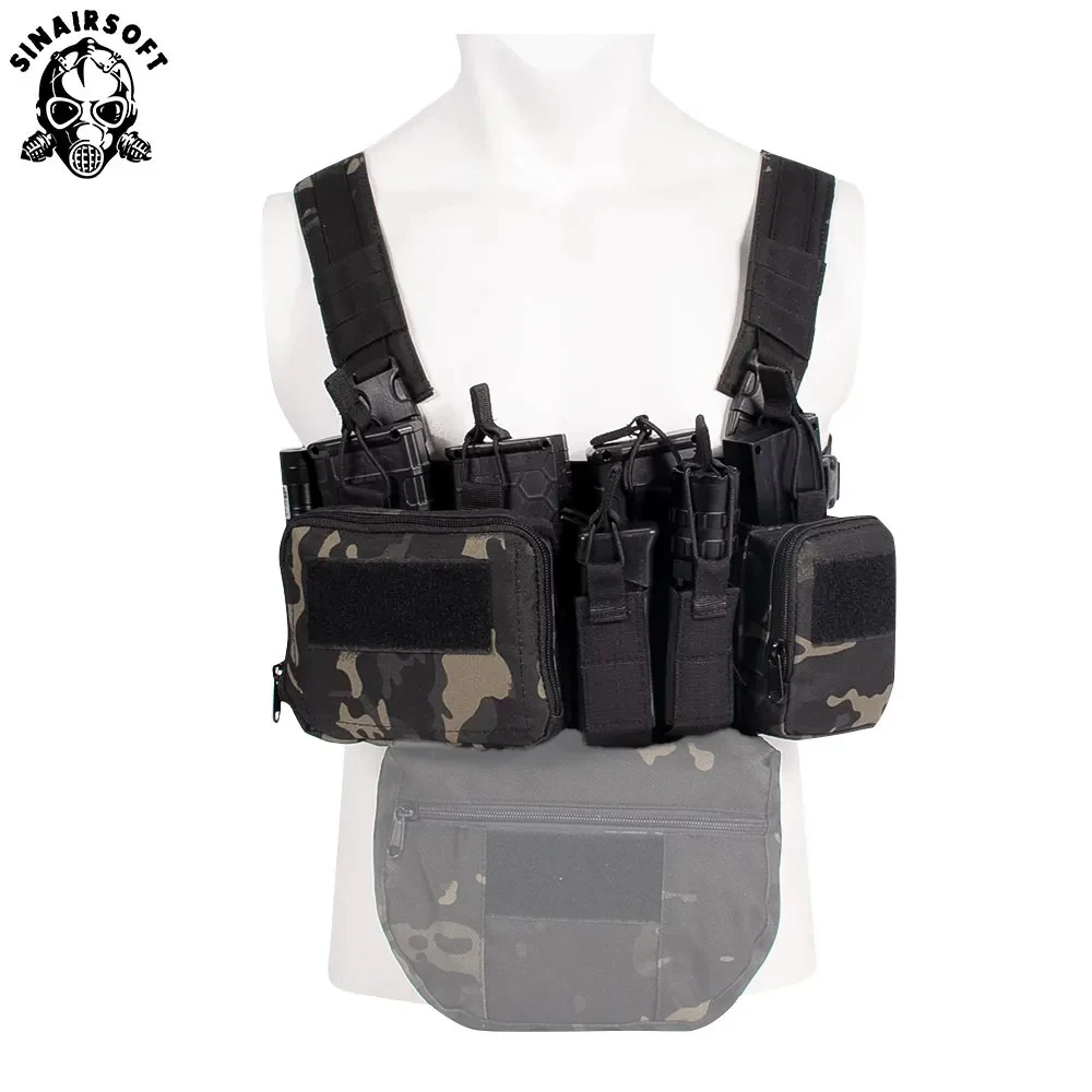 Chaleco táctico de nailon 500D MOLLE, aparejo de pecho ajustable Airsoft, bolsa Mag, hebilla de liberación rápida, entrenamiento de combate, caza y Camping - imagen 5