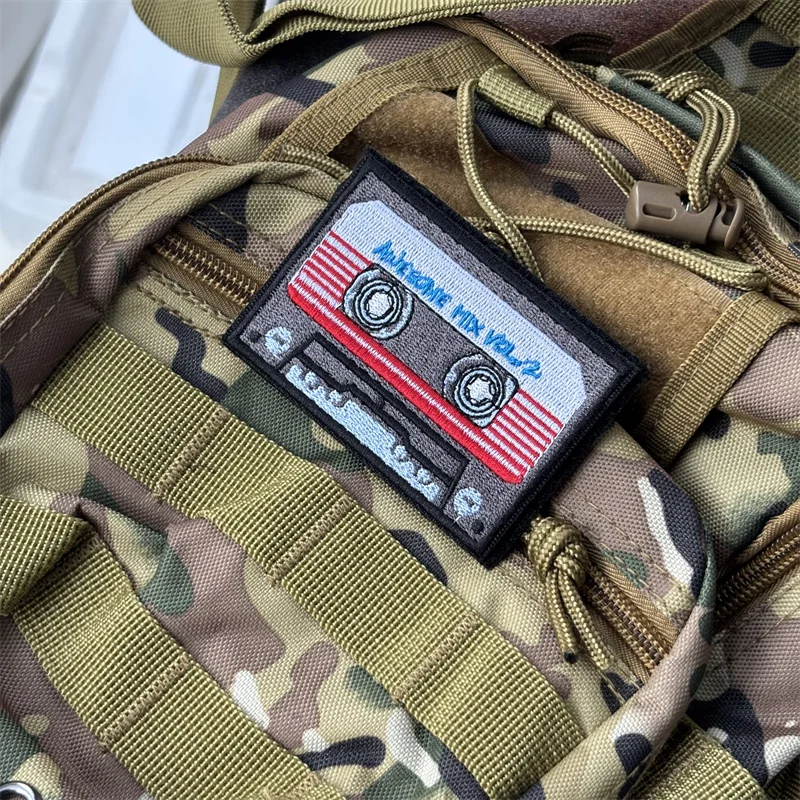 Parche bordado "Tape" para ropa, parches tácticos con gancho y bucle, pegatinas para mochila